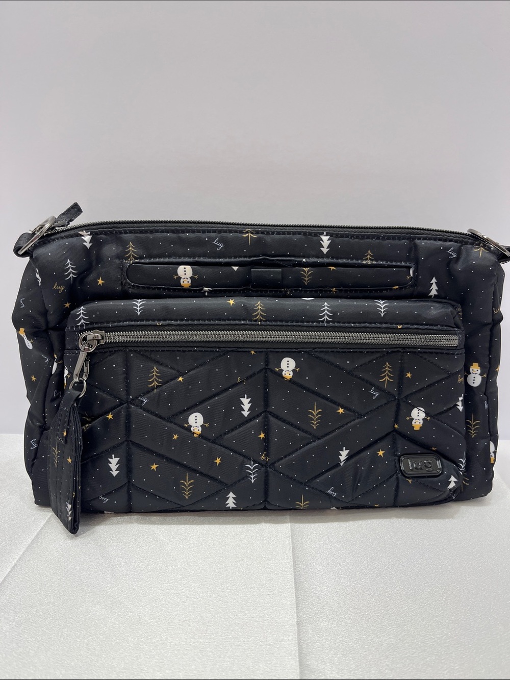 LUG - Stretch Crossbody Bag (Snowman Trees Pattern) - Excellent Used Condition